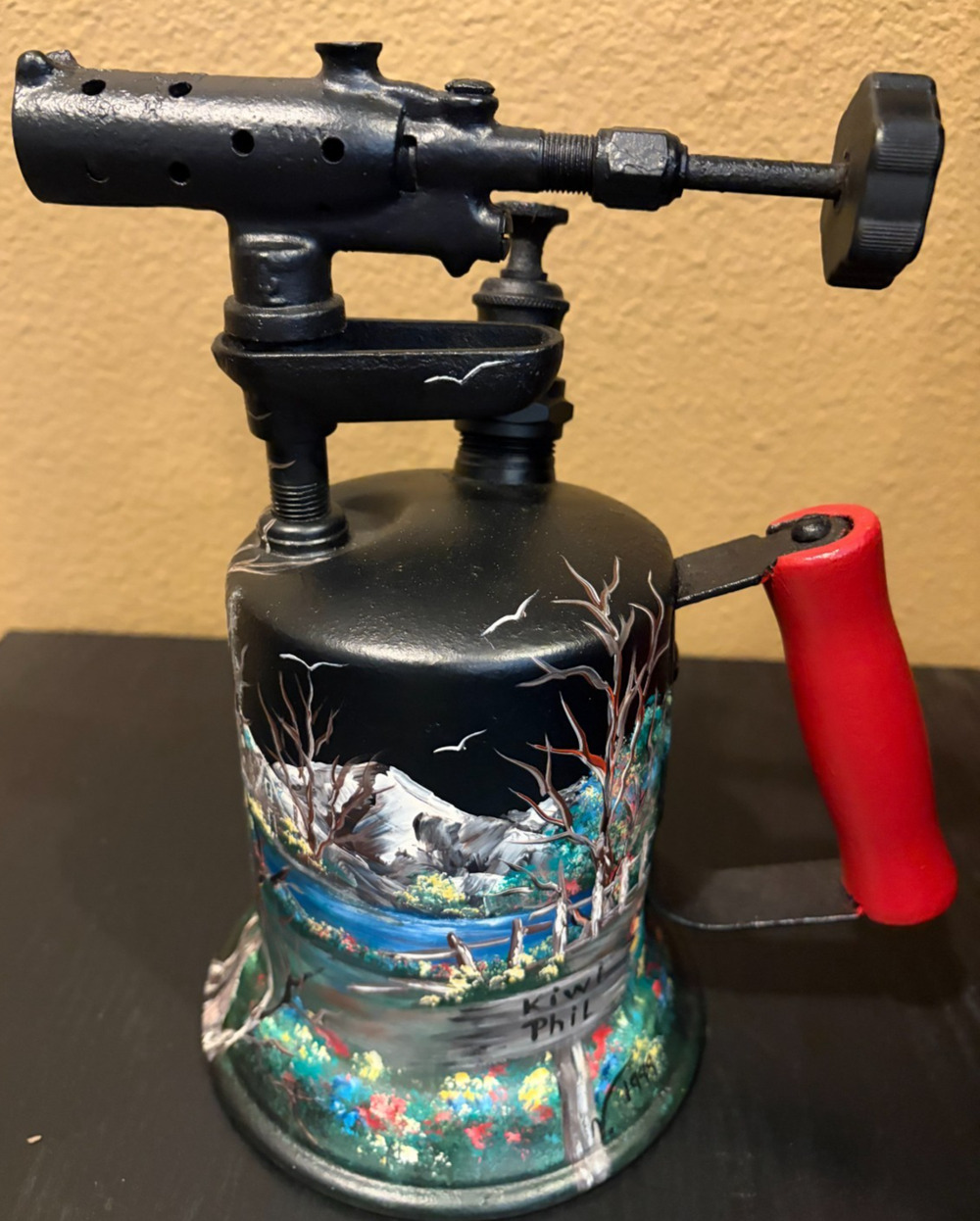 Clayton Lambert Blow Torch Brass Gasoline Antique Hand Painted